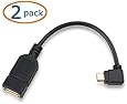 Cable Matters Micro-USB 2.0 On-The-Go (OTG) Adapter 6-Inch, Black, Pack of 2