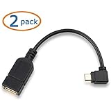 Cable Matters Micro-USB 2.0 On-The-Go (OTG) Adapter 6-Inch, Black, Pack of 2
