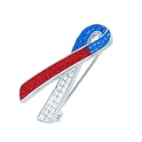 Support the Troops Awareness Ribbon Austrian red blue Crystal
