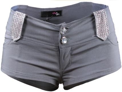 Afterpink Womens Silver Cubic Charcoal Booty Shorts Small
