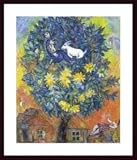 Autumn in the Village by Marc Chagall 26.00X32.00 Framed with Black Wood Frame