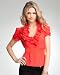 bebe Pleated Ruffle Flower Silk Blouse bebe Pleated Ruffle Flower Silk Blouse