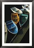 Skiffs Tied up at a Dock in the Inner Harbor at Rockport Framed Photographic Poster Print, 33x45