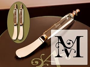 Glass Spreader Set of 2 Monogram M
