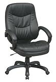 Executive Leather Chair with Pillow Top Seat and Back Black