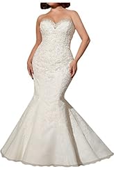 Plus Size Organza Lace Mermaid Wedding Dress 