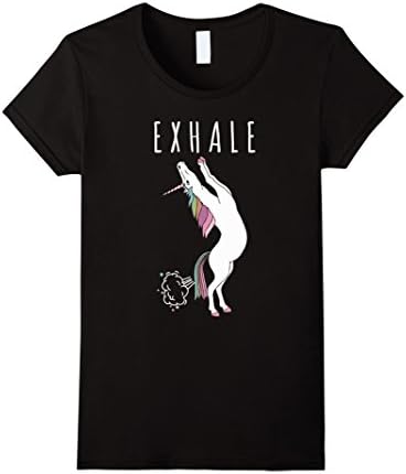 Women's Yoga Unicorn Exhale T Shirt - Yoga lover t-shirt Small Black