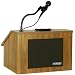 Amplivox SW272-MO30 (Medium Oak) EZ Speak Wireless Folding Tabletop Lectern with Wheeled Carrying Case