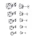 Jinique Set of 5 Pair(3,4,5,6,7mm) Round Cz 925 Sterling Silver Stud Earrings; Individually Packaged; Comes with Free Gift Box