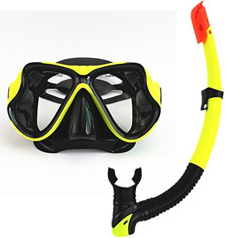 Aqua Dive Adults Scuba Diving Snorkeling Freediving Mask Snorkel Set,Green