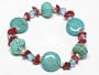 Turquoise Coral Bead Stretch Bracelet Fashion Jewelry