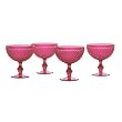 Vintage Cut Acrylic Ice Cream Bowls, Set of four - Pink