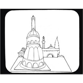 Decorated Mouse Pad with "black and white", Muslim, "Middle East", Islam, mosque, monument, structure, building, Arabia
