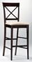 Coaster Bar Stools, Solid Wood Cappuccino with Cross Back, Set of 2