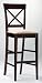 Set of 2 30H Bar Stools with Cross Back Rich Cappuccino Finish