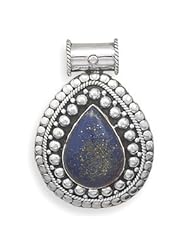 Oxidized Sterling Silver Tear Shape Lapis Slide