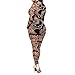 Women Tribal Tattoo Printing Bandage Jumpsuit Pants Dumpsuit Women Sexy Bodysuit Celebrity Catsuit Playsuit Black,Small