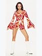 Retro Swirl Mini Dress Hippie Halloween Costume Sixties 60s 70s