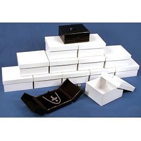 12 Pendant Necklace Boxes Black Leather Gift Display