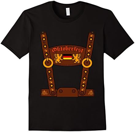 Men's German Lederhosen Oktoberfest Costume Funny T-Shirt 3XL Black