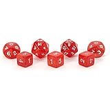 Chessex Pearlescent 7 piece Red Cheater's Dice Set