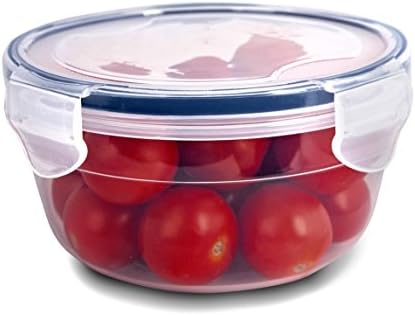 Aqua Light Food Containers by Madero Kitchen - Set of 4 Plastic Containers with Lid - Leak Proof - Microwave and Dishwasher Safe