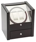 Diplomat Black Cherry Double Watch Winder with 3 Storage