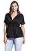 Dilanni Women V-neck Short Sleeve High Waist Top with Front Shirring