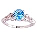 Psiroy 925 Sterling Silver Simple Cute Round Brilliant Cut White Topaz Twisted Band Filled Ring