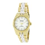 Armitron Women's 753959WTGP Swarovski Crystal NOW Two-Tone White Ceramic Link Bracelet Watch