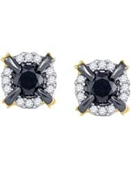 Diamond Earring 0.96ctw black diamond fashion earring 10KT Yellow Gold