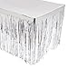SILVER FRINGE TABLESKIRT - Party Supplies - 1 Piece