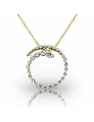 14KT Yellow Gold A Dazzling Swirl of Diamonds is a modern take on the classic circle pendant. 1 CTW
