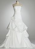 David's Bridal Strapless Pleated Bodice Gown with Pick Up Skirt Style 120472