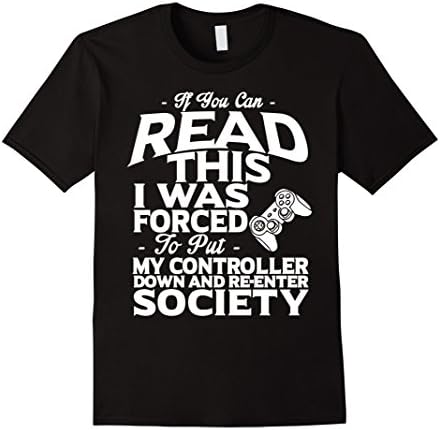 Men's Funny Gamer Shirt - Re Enter Society T Shirt - For Gamer Medium Black