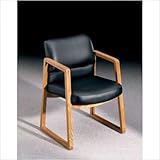 41KLL6d ePL. SL160  2400 Series Sled Base Guest Chair Fabric: Blue, Finish: Medium Oak