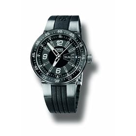 Oris Men's Williams F1 Team Black Dial and Stainless Steel Rubber Strap Watch #4164RS