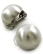 Silvertone Button CLIP-ON Earrings Fashion Jewelry