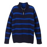 Boys' Cherokee  Striped Zip Sweater - Navy/Blue