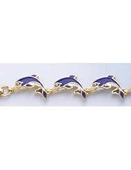 Bracelets Gold Enamel Dolphin Link Bracelet