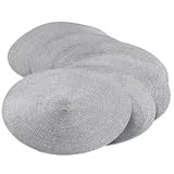 Kitchen & Housewares : Pack of 6 mini price placemats silver