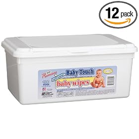 Baby Touch Baby Wipes, Sp, Plastic High Tub, 100-Count Tub (Pack of 12)