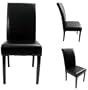 Parson Dining Chair - Black Leather Set of 4