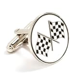 Checkered flag Themed Executive Cufflinks w/Jewelry Box