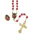 Crystal Rosary - Crown of Thorns - 7mm Crystal Beads - 21in. Gold Chain - Center Piece with Matching Lapel Pin - Gift Box Included - IMPORTED FROM ITALY
