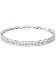 KC Designs "Metro" 14k White Gold and Diamond Hinged Bangle Bracelet