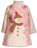 Bonnie Baby Fleece Snowman Jumper Set, Pink