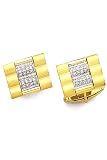 14K Gold and Diamond Shining Wave Cufflinks