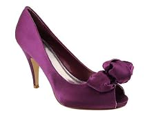 SATIN ROSETTE PEEP TOE HEEL