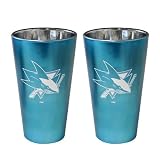 NHL San Jose Sharks 16-Ounce Lusterware Pint Glass Set